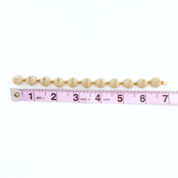 CC Skye Bracelet, Spike Bracelet, Pavé Studded Conical Spikes, Gold Cones - Picture 10 of 12